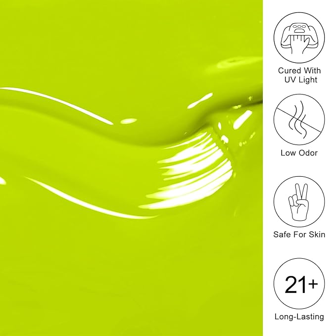 Imtiti 10ml Neon Yellow Gel Nail Polish, Yellow UV Gel Polish for Nail Art Soak off UV Led Salon DIY at Home Gift for Women 1PCS