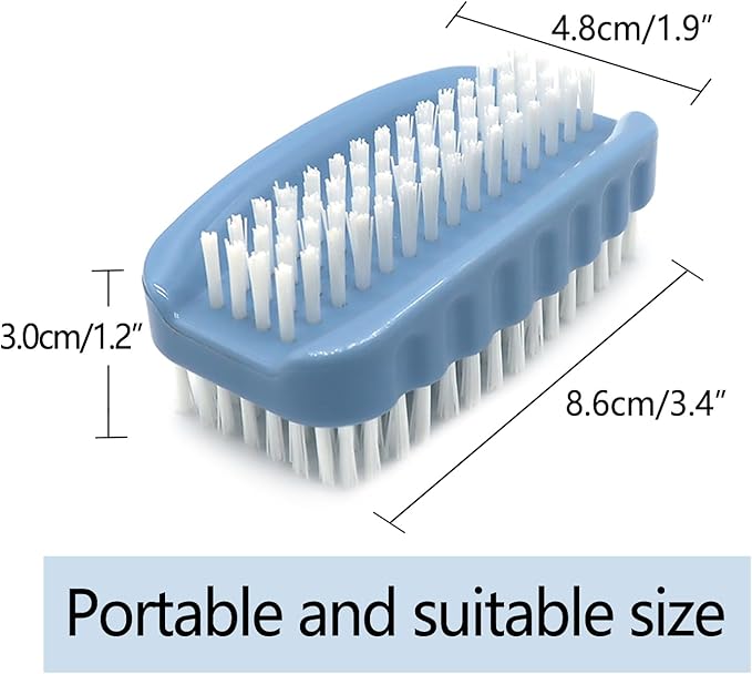 Nail Brush for Cleaning Fingernails Two Sided Hand Fingernail Scrub Brush Soft Stiff Nylon Bristles Nail Scrubber Brushes for Men Women Kids,2 PCS