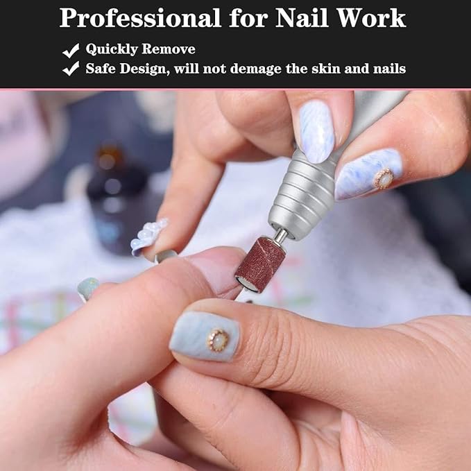 Nail Drill Bits, Ceramic Manicure Pedicure Bits, Manicure Dustproof Nail Grinding Head Set for Manicure Pedicure, Home Salon