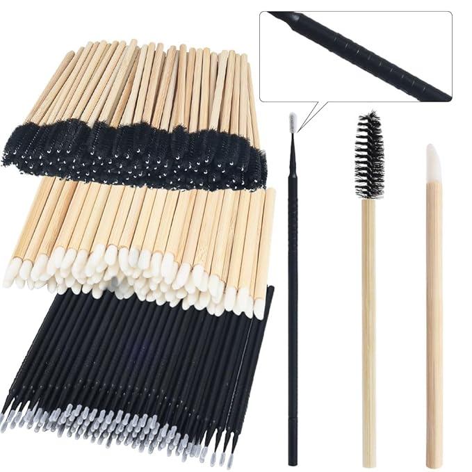 300 Pack Disposable Spoolies Brushes Sets Mascara Wand Lip Brushes Cotton Swab for Eyebrow Eyelash Extension Tattoo Lipstick Applicator