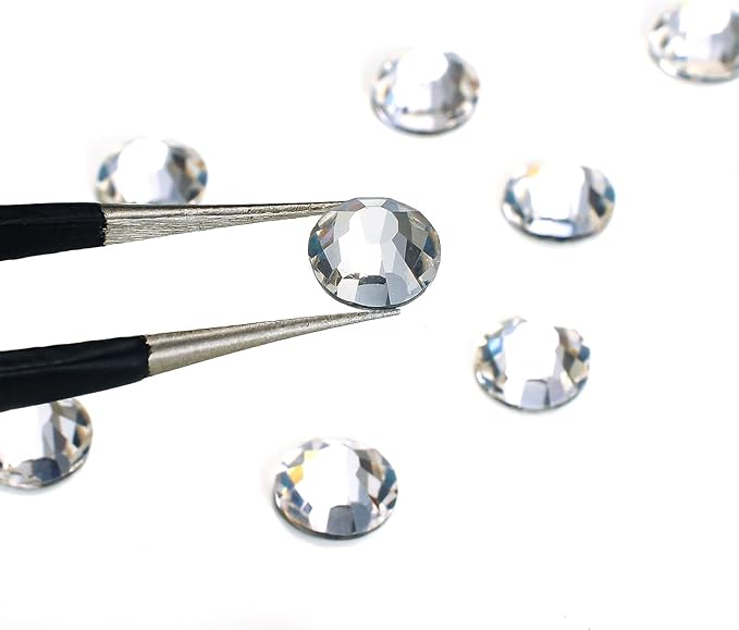 288pcs Flat Back Rhinestones Glitter Round Crystal Gems Glass Rhinestones for Crafts Nail Art Clothes Shoes DIY Decorations, Crystal, SS30, 6.3-6.5mm