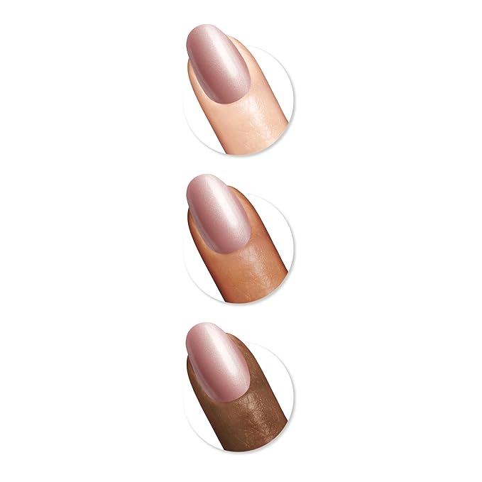 Sally Hansen Salon Effects Perfect Press-On Nails | Oval Shape | Easy to Apply, Non-Damaging | 30 Nails, Nail Glue, Adhesive Tabs, File | Out of This Pearl