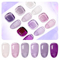 JODSONE Jelly Gel Nail Polish Set of 6 Colors,Semi-Transparent Purple Gel Polish for DIY Nail Art, UV/LED Cured, Long-Lasting & High-Shine Manicure at Home or Salon, Gift for Women