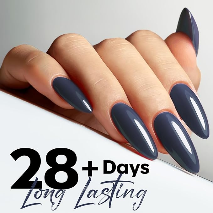 modelones Blue Gel Nail Polish Navy, Dark Blue Deep Color Soak Off LED UV Lamp DIY Nail Manicure Art Design 15ML