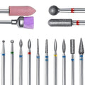 14pcs Nail Drill Bits Set, Professional Rotary Burrs Diamond Cuticle Remover Bits Kit, 3/32" Electric Manicure Nail File Bit for Acrylic Gel Nails Cuticle Manicure