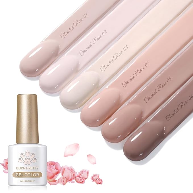Born Pretty Pink Nude Gel Nail Polish 6 Colors Soak Off Nail Art Design Salon Home Manicure Gift