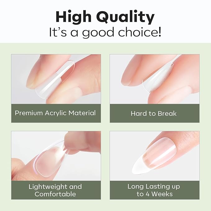 modelones Long Coffin Guiding Line Nail Tips, Soft Gel Tips Fake Nails False Acrylic Extensions Seamless Accurate Positioning Scale Line, Full Matte Professional Nail Salon 216PCS 12Sizes