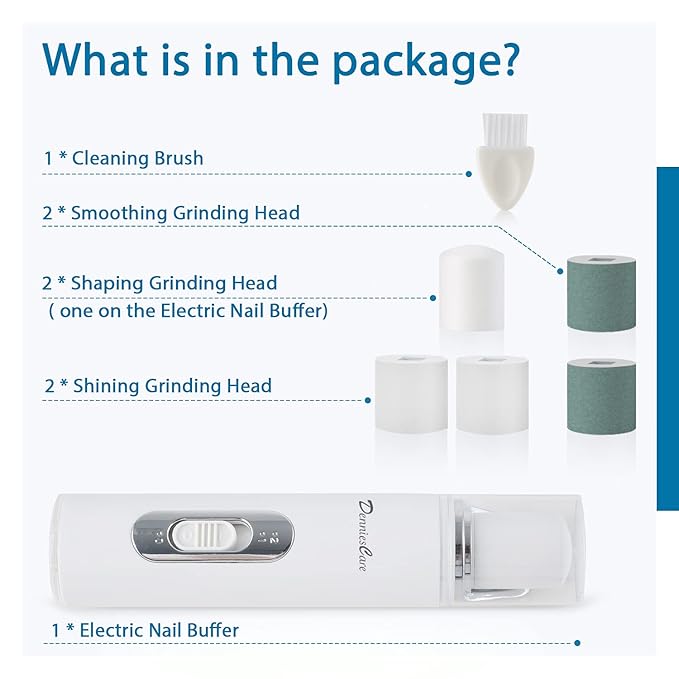 Electric Nail Buffer Drill and Polisher - Rechargeable Manicure Pedicure Tool for Naturally Beautiful Nails