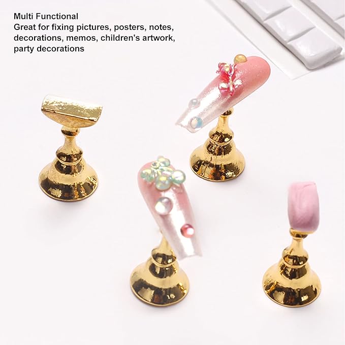 Manicure Clay, Reusable Adhesive Putty for Nails, Removable Nail Art Stand Clay for False Nail Tips Display Practice, 3 Colors DIY Nail Art Sticky Plasticine Non Stick Hand Clays
