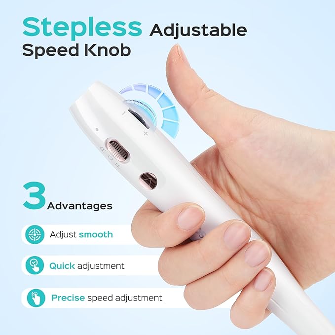 Cordless Electric Nail Drill File: COSLUS Nail Drill Machine with Stepless Speed Knob for Acrylic Gel Dip Powder Polish, Professional Portable Manicure Pedicure Kit Rechargeable for Home Salon Use