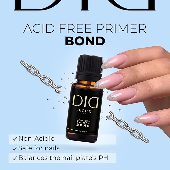 DIDIER LAB - Bond Primer and Fiber Gel Base Coat Octagon - Fiberglas Gel Base Coat Nail Polish with Vitamins and Minerals - Acid Free Primer - LED UV Nail Polish Set