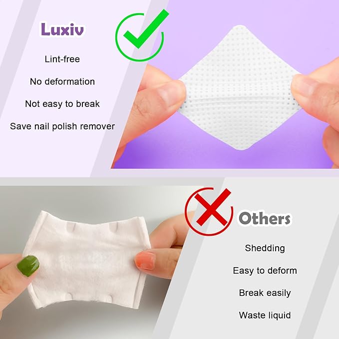 1080 + 3 Pcs Lint Free Nail Wipes Kit, Disposable Nail Polish Remover Pads Non-Woven Nails Eyelash Extensions Wipes, Nail Polish Remover Wipes with 200 ML Bottle, 2 Pcs Cuticle Pusher (White)