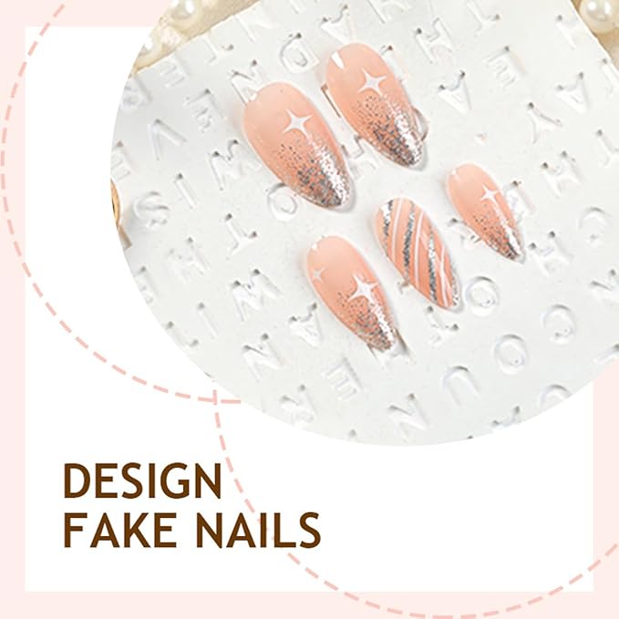 Holiday Press on Nails Short Almond Fake Nails Christmas Nails Press ons with Silver Glitter Design Full Cover Stick on Nails for Women Festive Manicure,Reusable | Nail Sticky Tab | Easy Apply | 24Pcs