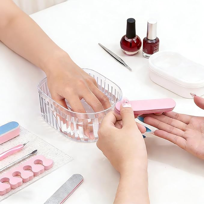 Nail Soaking Bowl: Acrylic Manicure Tray for Softening Cuticles & Removing, Stylish Design for Home Salon Use for Home Nail Salon Supplies Polishing Remover Treatment