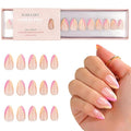 Kiara Sky Press On Nails | XPRESS PRO 100% Acrylic Nails | 30-Piece Kit Includes Nail Glue, Cuticle Pusher, File & Prep Pad | Almond Short - Sip and Swirl