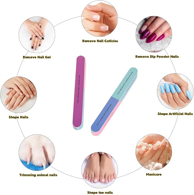 7 Way Nail Buffer 12Pcs, Nail File Buffer Block for Natural Nails All-in-One Shaping & Buffing Shine Smoother Upgraded Buffing Block