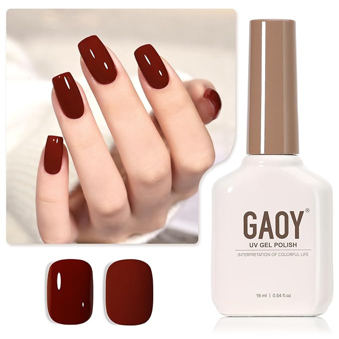 GAOY Red Gel Nail Polish, 16ml Soak Off Gel Polish, UV Light Cure for Nail Art DIY Manicure at Home, 1008 Crimson Red