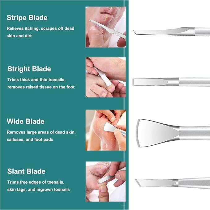 Ingrown Toenail Removal Kit, Pedicure Tools Kit Professional Knife Set Stainless Steel Ingrown Toenail Tool Foot Care Tools Nail Cuticle Remover (4 Pcs Set)