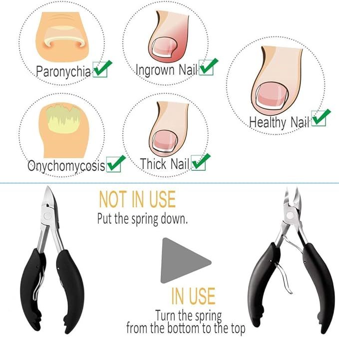 Toe Nail Clipper for Ingrown or Thick Nails- Toenails Trimmer and Professional Podiatrist Toenail Nipper for Seniors with Surgical Stainless Steel Super Sharp Blades Lighter Soft Handle