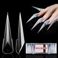 Mecha Dragon Claw Dual Nail Forms, Extra Long Stiletto Cat Claw Nail Mold for Acrylic Builder Gel Extension, Anti-Spill Back Design, Reusable Sculpting Forms for Salon Creative Nail Art