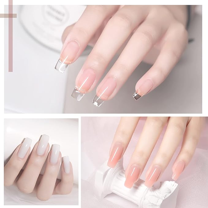 GAOY Poly Gel Nail Kit with U V Light, 6 Pcs Builder Gel Extension Kit for Beginners with Everything Nail Art DIY at Home