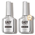 GAOY 2 Pcs 16ml No Wipe Gel Top Coat, Glassy Clear Gel Top Coat, High Gloss Finish for UV Light Cure Nail Polish
