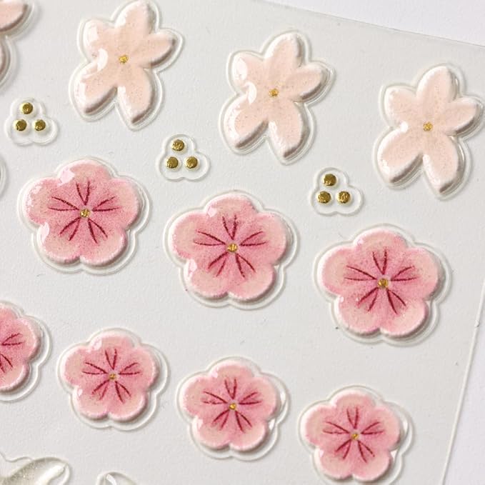 Stickers para Uñas Nail Stickers Self-Adhesive Sticker Gold Pink 3D Flower Embossed Calcomanías para Uñas Colorful Floral Art Design Accessories Hight Quality 3 Sheets