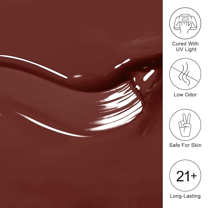 Imtiti 10ML Chocolate Brown Gel Polish Soak Off LED UV Nail Gel DIY at Home Salon Art Gift for Women Girls 1PCS