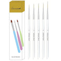 5Pcs Kolinsky Nail Art Liner Brushes Set, Precision Striping Brushes for Long Lines & Intricate Details, Sizes 7/9/13/18/25mm Fine Liner Pens for Gel Polish & DIY Nail Design