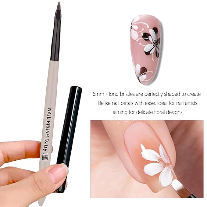 Daisy Nail Brush for Nails, 3D Flower Nail Brushes, Acrylic & Gel Polish Brush French Tips Nail Brushes for Petals & Butterflies and Intricate Art Designs Manicure Salon & DIY Home Manicure