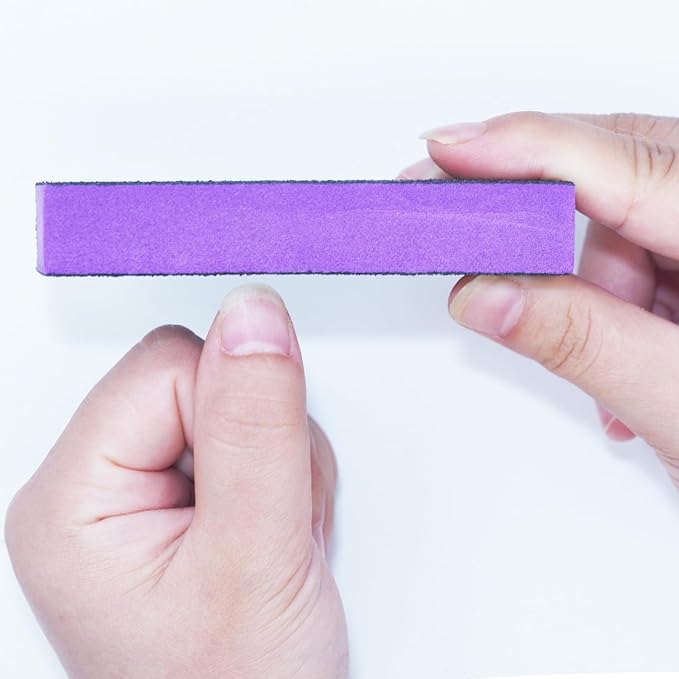 Nail File and Thin Buffer Block, Reusable Black Half Crescent Shape Double Sided Manicure Tools, Thin Sanding Buffing Grinding Plisher File, 100/180 Grit