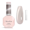 MelodySusie Glass Cat Eye Gel Nail Polish, Light Gray Glitter Holographic Magnetic Nail Polish with Magnet, 0.5 Fl Oz UV Nail Polish for Nail Art Manicure Salon DIY at Home B5080