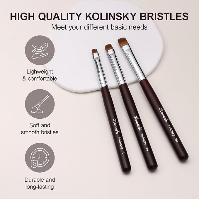 Nail Brush for French Tip, Clean Up Brush for Gel Polish Dual-Use Brush with Wooden Handle for Acrylic/Polygel/Builder Gel #10