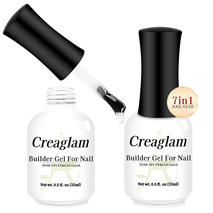 Women Builder Gel for Nails: 2Pcs 7 in 1 Clear Builder Nail Gel Set for Fast Nail Art Set DIY Home Manicure - 15ml Extension Strengthener for Nails Art Design