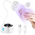 JODSONE Fast Curing U V Nail Lamp Portable and Flexible Gooseneck Lamp Rechargeable LED Dryer for Gel Polish, Auto Sensor & 4 Timers Ceramic White