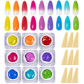 9 Colors Pat Painting Gel – 6ml Each Ombre Gel Nail Polish Set With Sponge, Stamping Gel, High Pigment Nail Art Paint for Gradient, Aura Nail, 3D Carving, DIY Salon manicure