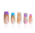 LOVFUL Short French Tip Press on Nails Gemini in Full Bloom | Handmade Acrylic Press ons | Reusable Fake False Nails | Square Classic Regular 1.3in | H587-S