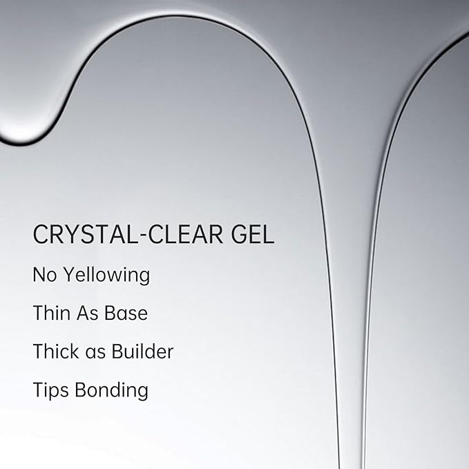 6-in-1 Builder Gel & Base Coat for Nails, Enhance Building Strengthening Apex Enhancement Soft Gel Polish, Beginner Friendly with Upgraded Brush (Crystal Clear, pH 5)