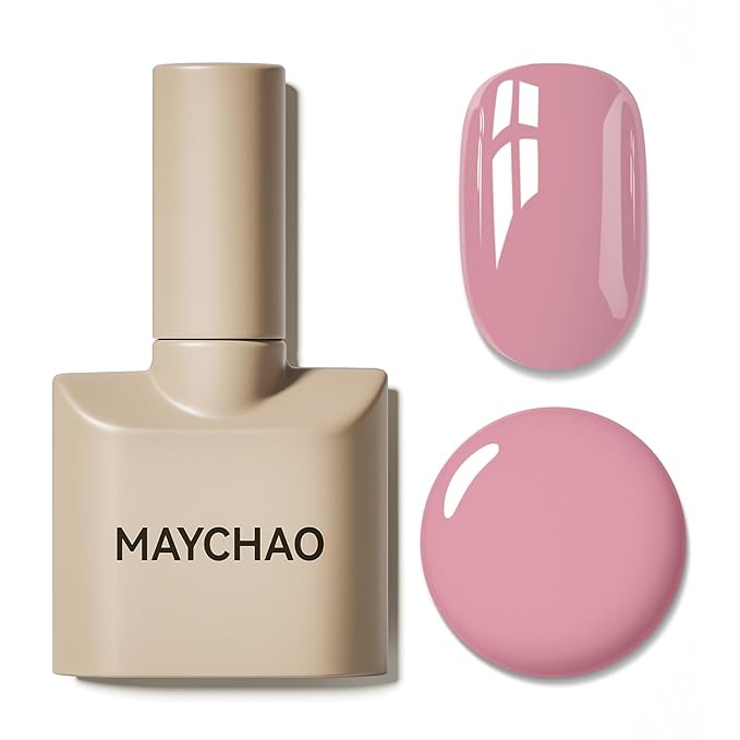 MAYCHAO 15ML Mauve Pink Gel Nail Polish 1Pc Dusty Rose Pink Gel Polish Soak Off UV LED Nail Polish Nail Art Starter Manicure Salon DIY at Home, 0.5 OZ