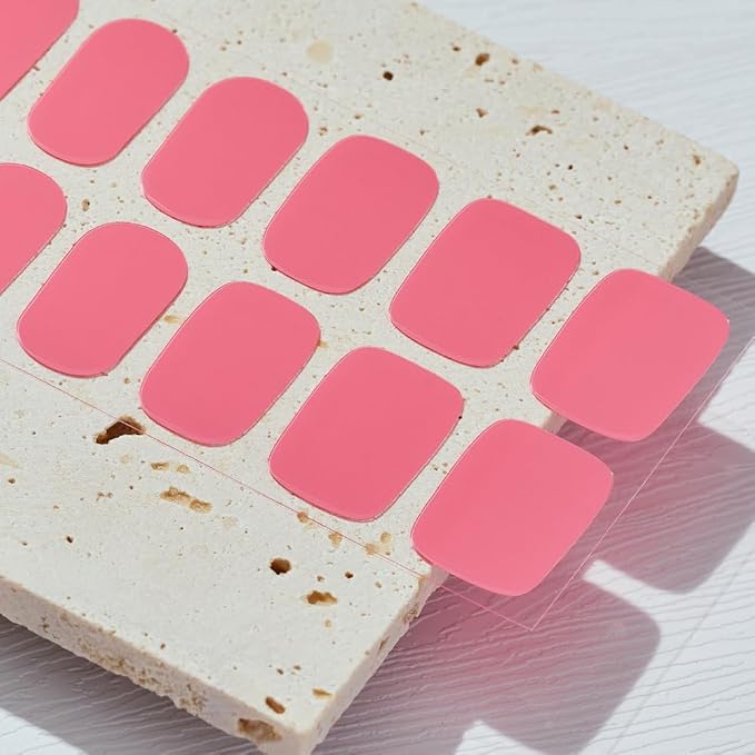 Arte Clavo Semi Cured Gel Nail Strips, 20 Pcs Gel Nail Stickers with UV Light Required, Salon Quality, Long Lasting, Easy Apply and Remove (Bright Coral)
