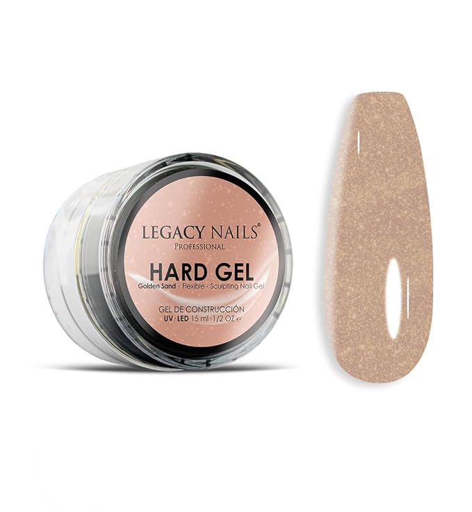 Legacy Nails Hard Builder Gel - Sculpt And Build Nail Extensions - Improve Damaged or Weak Nails - Lightweight, Strong and Long-wear - Professional Quality (Golden Sand)