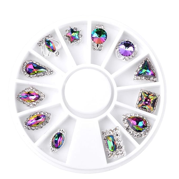 3D Nail Art Luxury Flame Rhinestone Alloy Shining Dride Party Diamond Decorations 24 Pcs