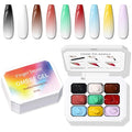 Sponge Pat Paint Nail Gel, 9 Colors Ombre Nails Gradient Gel Nail Blush Blooming Aura Nails Drawing Stripper Floral Painting Nail Art, No Wipe, UV/LED Curing (9 Colors C)