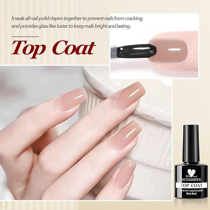 Nail Dehydrator and Primer with Base & Top Coat Gel Nail Polish,Slip Solution for Polygel Nails,Multi-Purpose Nail Cleanser,5PCS Nail Prep Kit for Home DIY Professional Manicure Nail Salon