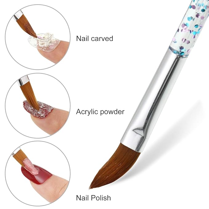Mudder 10 Pieces Nail Art Brushes Set Fine Nail Liner Brushes for Gel Carving Painting Cleaning Drawing Design Acrylic French Tip Tool 3D, Colorful