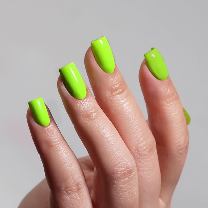 Neon Gel Polish, 0.5 Fl Oz Neon Yellow Green Gel Nail Polish Spring Summer Soak off LED UV Art Starter Manicure Salon DIY Design