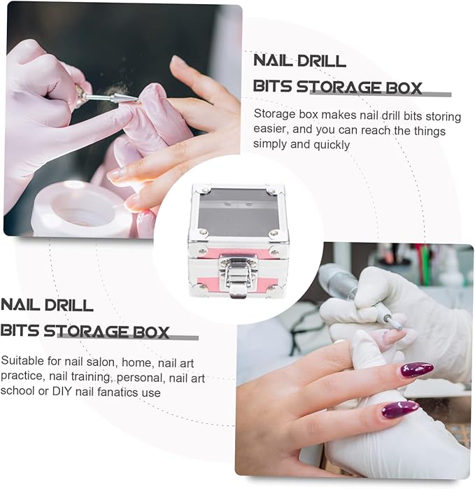 Angoily 2pcs Drill Heads Manicure Perfume Nail - Stand Dustproof Storage Grinding Acrylic Display