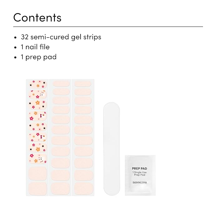 Dashing Diva Gloss Nail Strips - Good Ghoul Gone Bad - UV Free, Chip Resistant, Long Lasting Gel Nail Stickers - 3-Piece Manicure Set - Contains 32 Wraps, 1 Prep Pad, 1 File