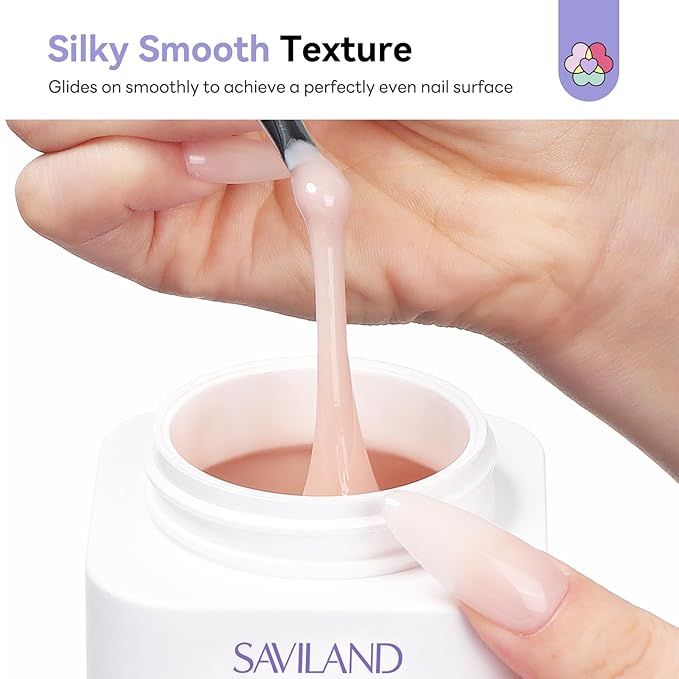 SAVILAND Extend Hard Gel for Nails: 120 g Large Capacity Builder Nail Gel Ultra Hard Sheer Nude 5-IN-1 Multifunctional Gel Nail Builder Base Strengthen Apex 30-Day Salon