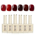 GAOY 16ml 6 Colors Red Gel Nail Polish Set, Bright Burgundy Crimson Glitter, Soak Off UV Light Cure Gel Polish for Salon and Nail Art DIY at Home, Red Onyx